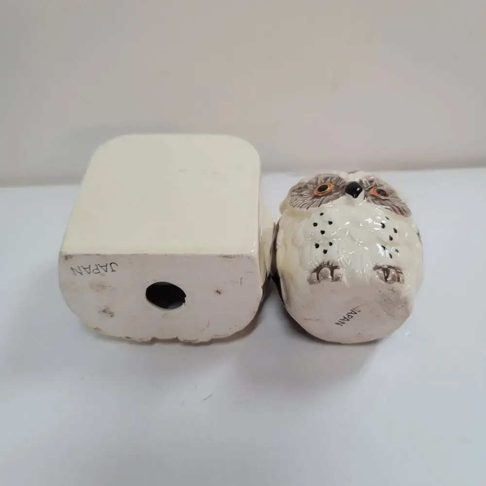 Vintage Japan Owl Napkin Holder Toothpick Set table setting